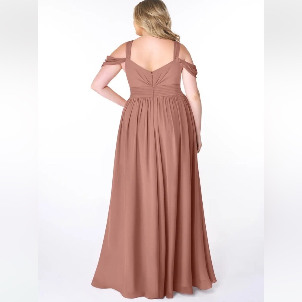 NWT Azazie Lianne Elegant Rose Pink Off-Shoulder Women's Dress Size A18 - Picture 2 of 7